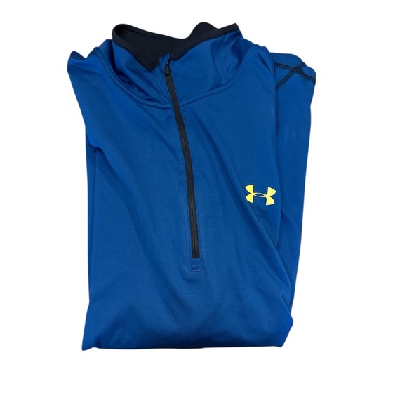 Under Armour Royal Blue Quarter-Zip with Yellow Logo - Picture 2 of 5